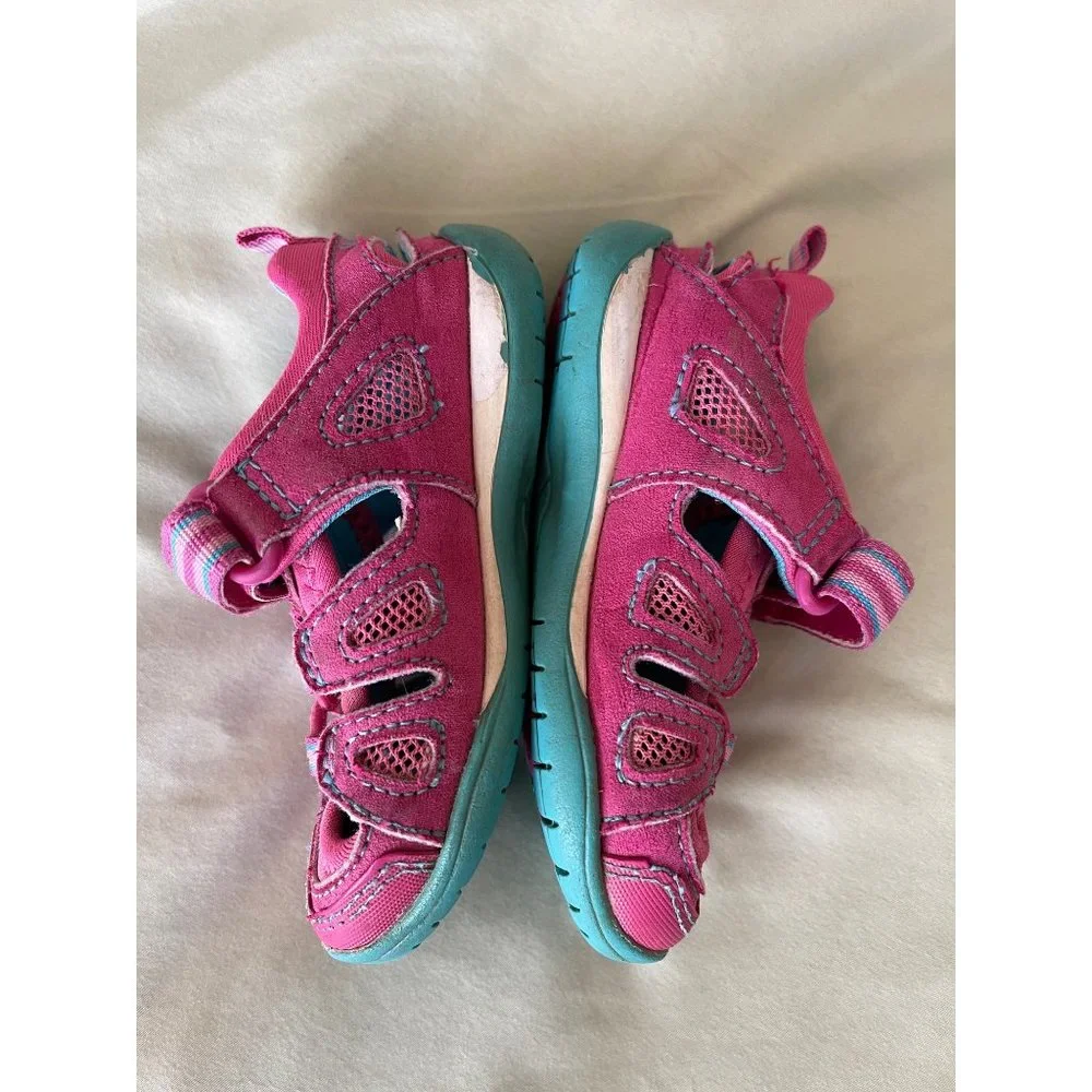 Surprise Toddler Girls Pink / Green Tennie Style Sandals